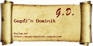 Gegán Dominik névjegykártya